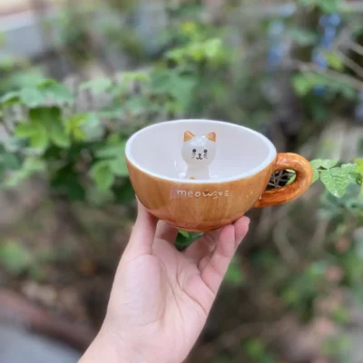 ماگ پیشی قهوه ای